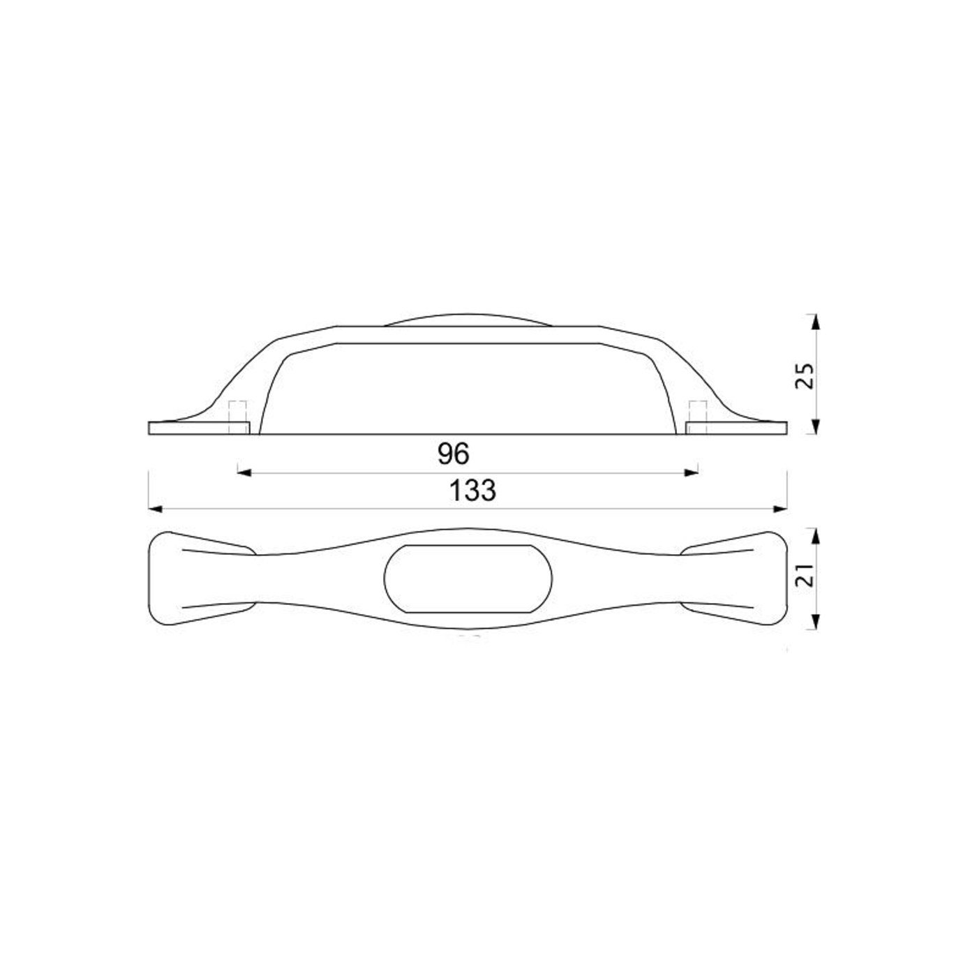 Ручка мебельная скоба мет. OREO 96 черный матовый+белый AKS 53094