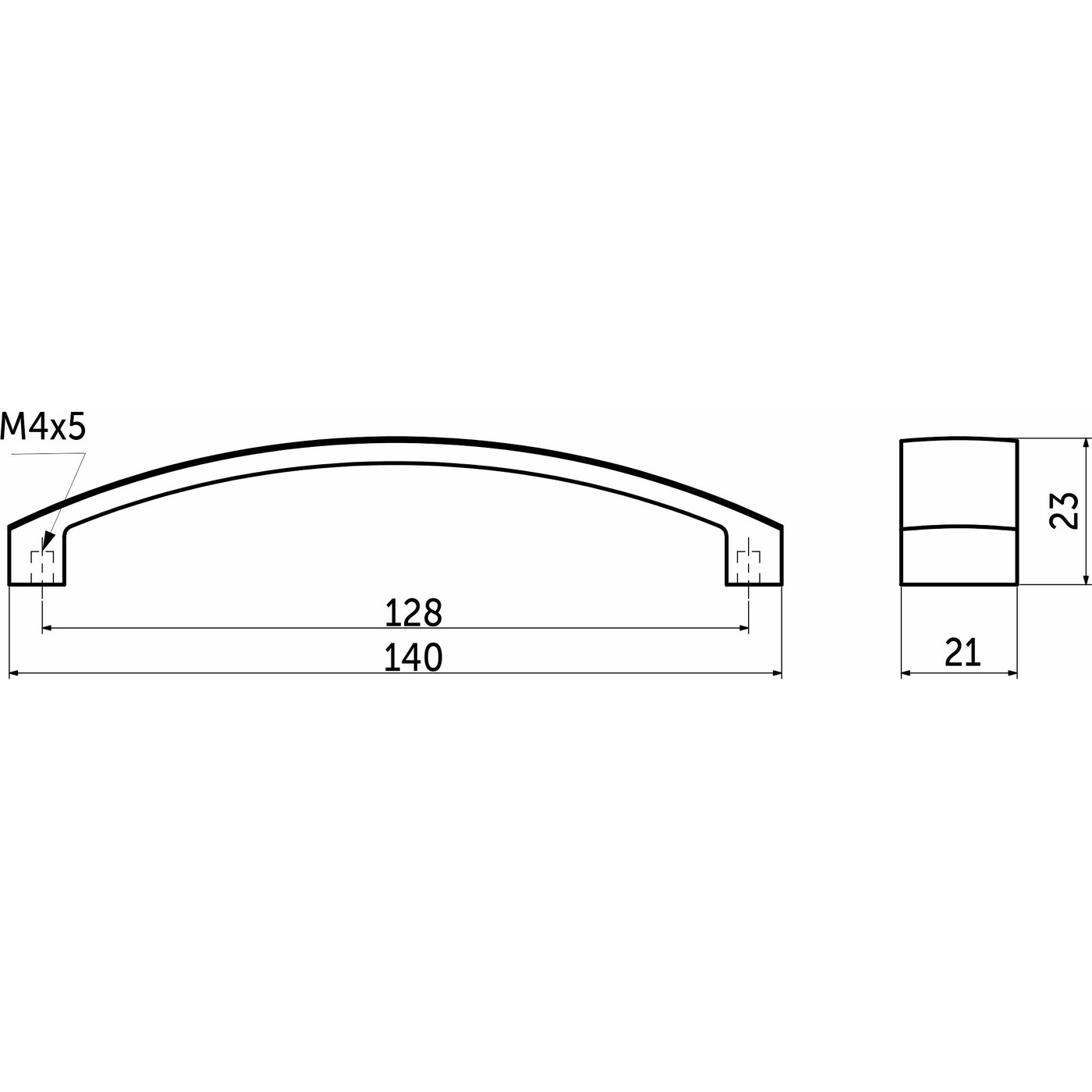 Ручка мебельная скоба мет. Rio 128 инокс AKS 63169
