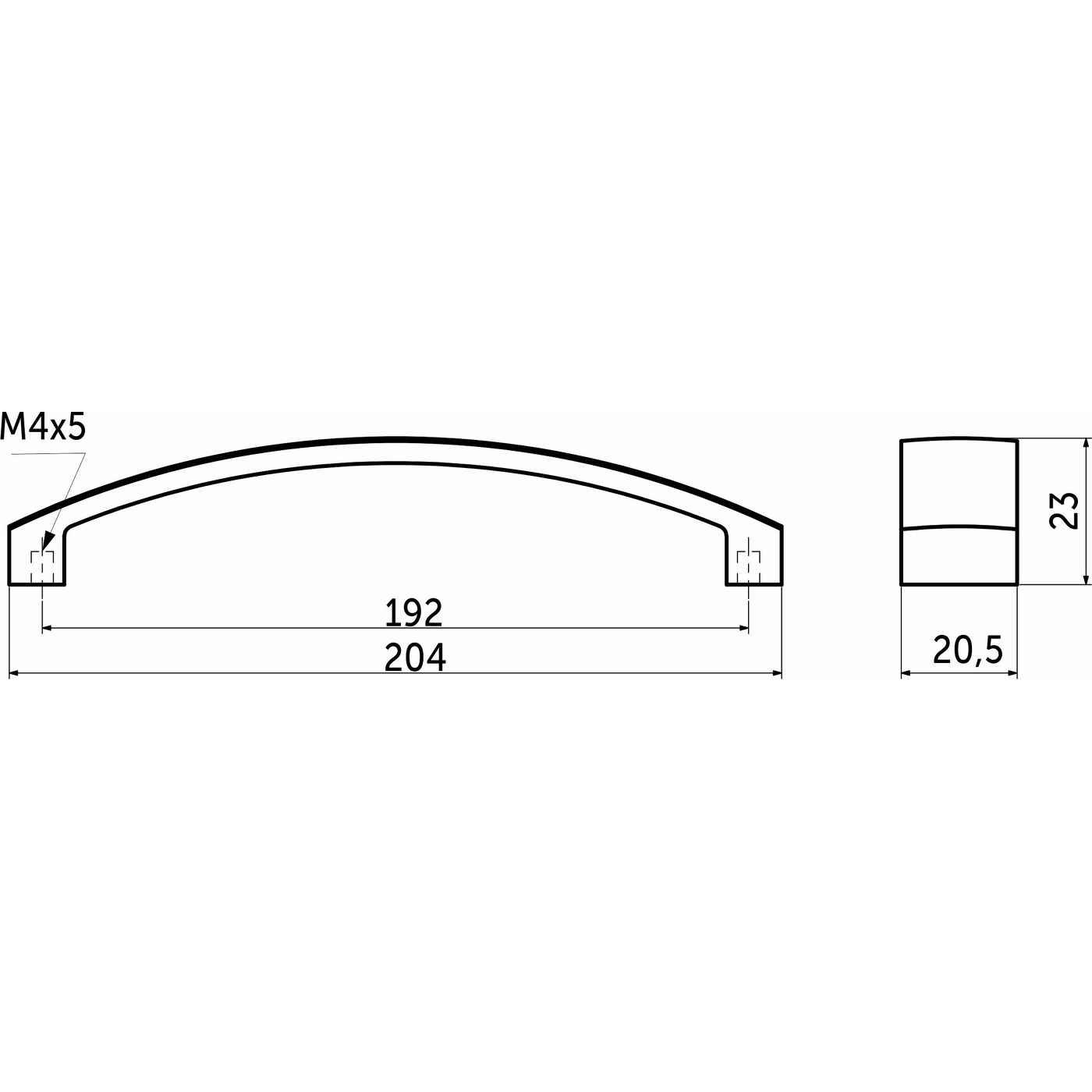 Ручка мебельная скоба мет. Rio 192 черный матовый AKS 63175