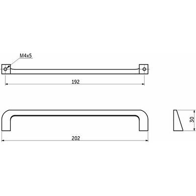 Ручка мебельная скоба мет. SAMBA 192 шлифованная сталь AKS 104217