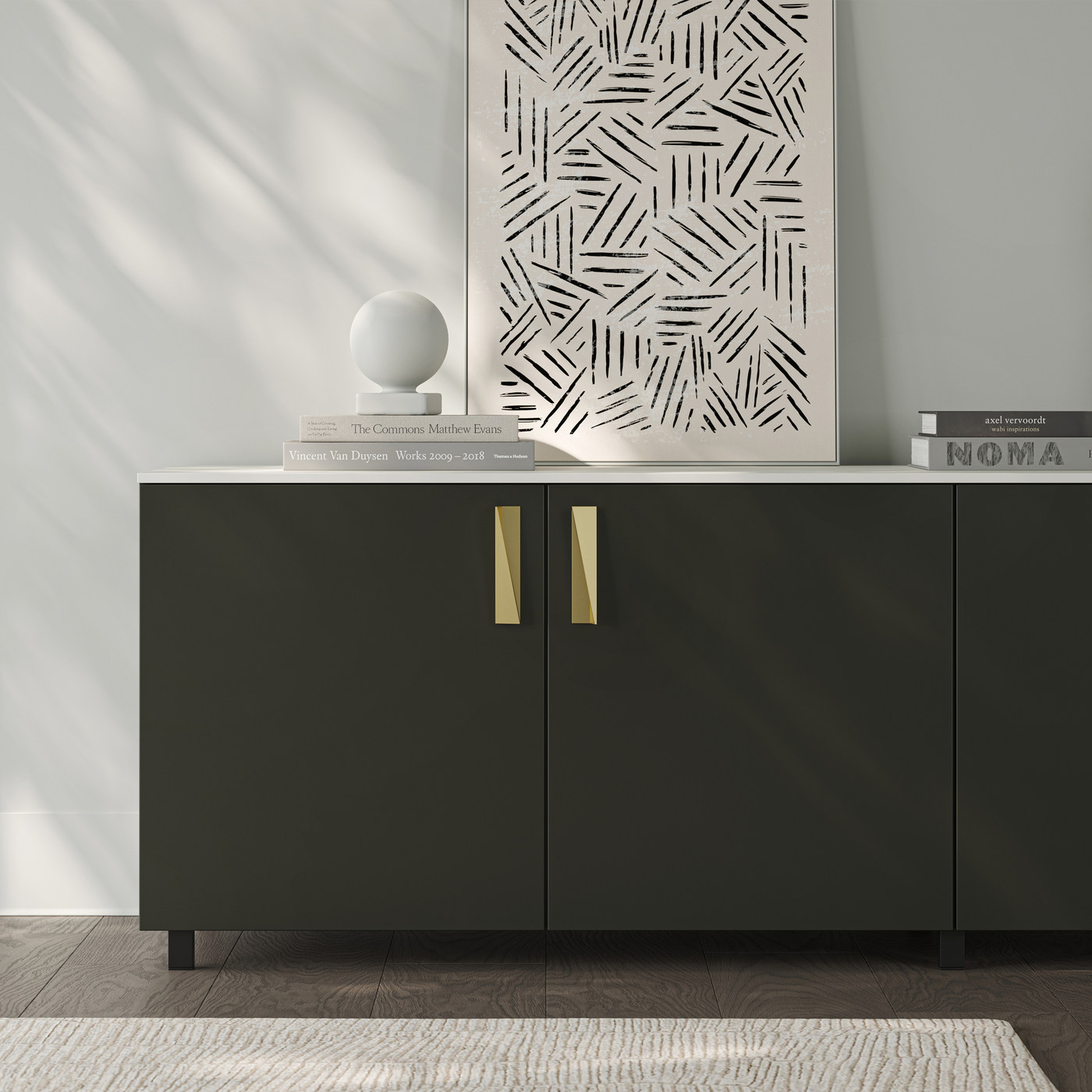 Ручка мебельная скоба мет. SANGRITA 64 черный матовый AKS 104242