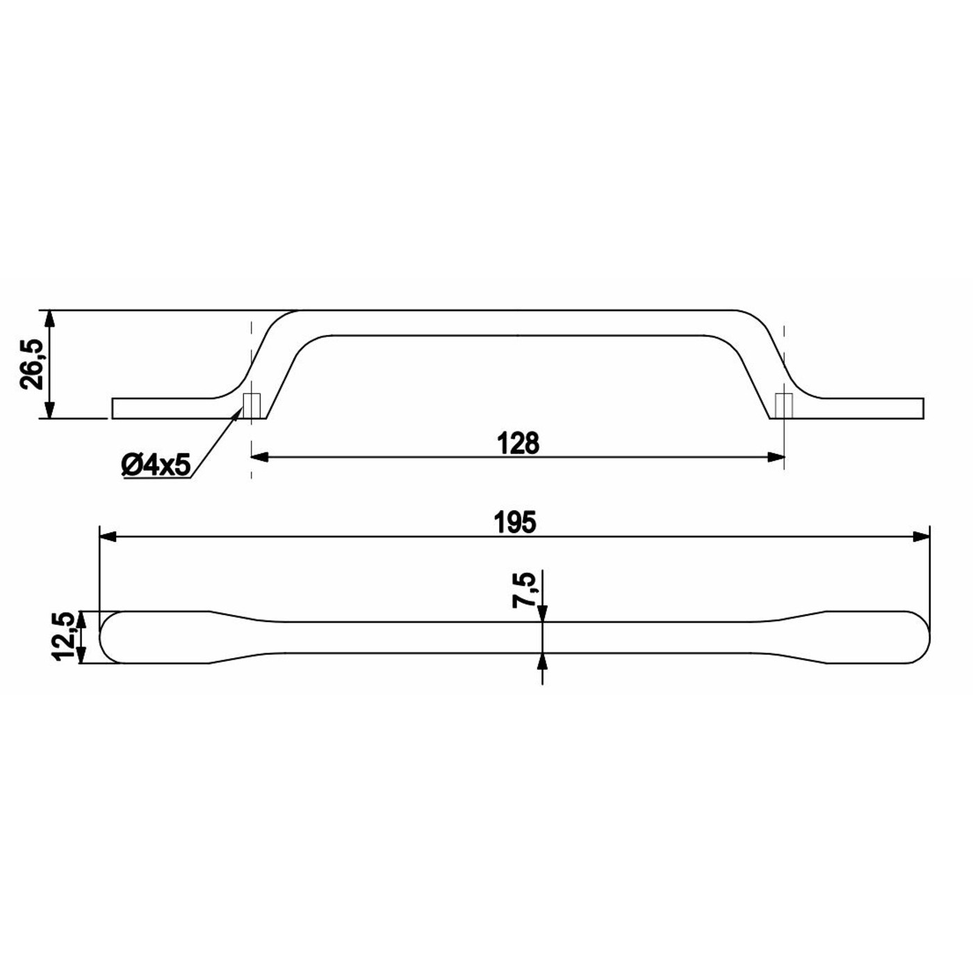 Ручка мебельная скоба мет. SIGN 128 хром AKS 59482