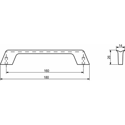 Ручка мебельная скоба мет. TECHNO line 160 графит AKS 59115