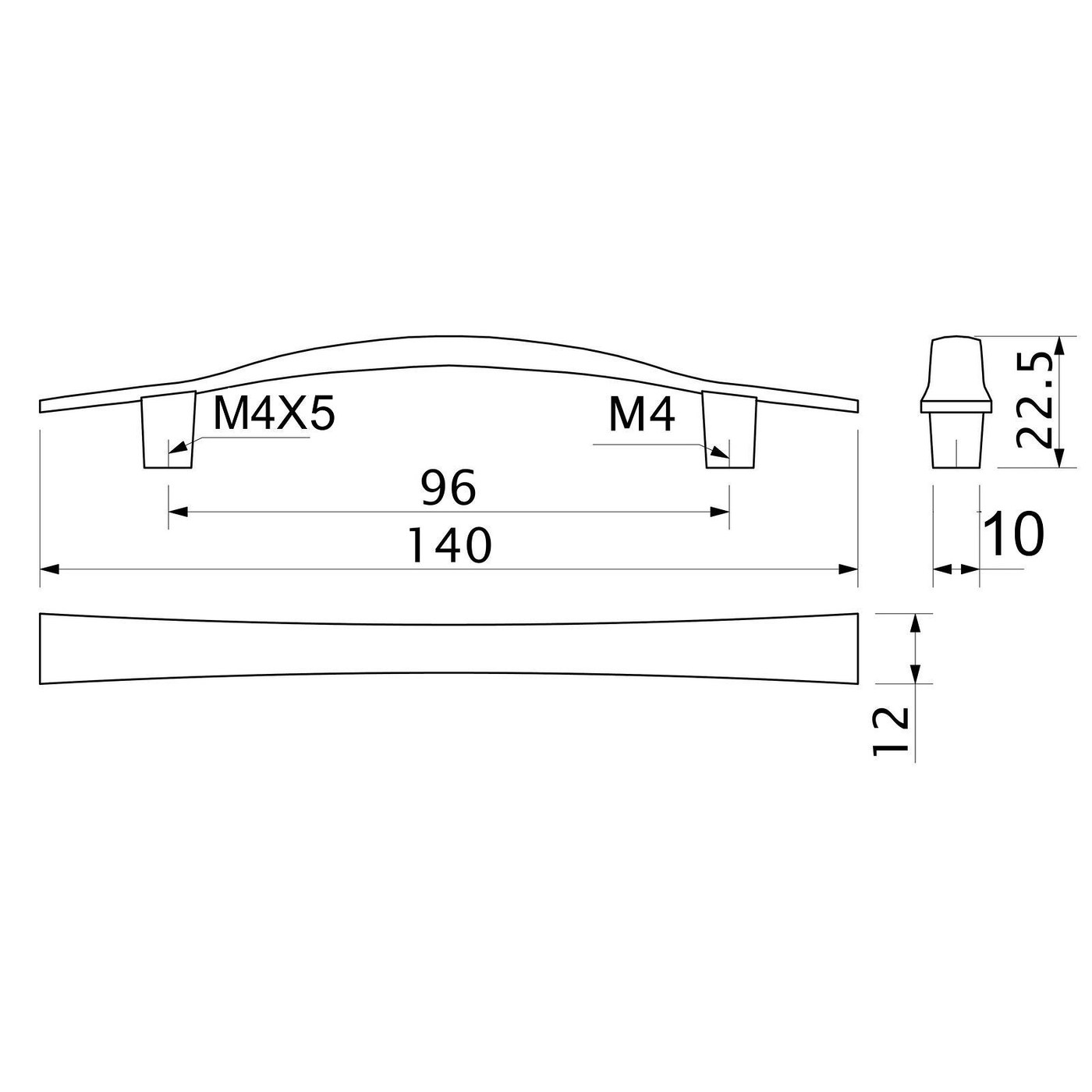 Ручка мебельная скоба мет. UN06 96 хром матовый AKS 62140