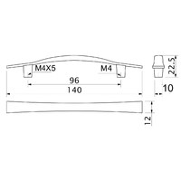 Ручка мебельная скоба мет. UN06 96 хром матовый AKS 62140
