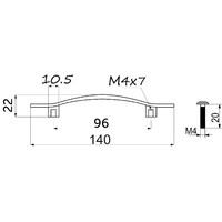 Ручка мебельная скоба мет. UN06 96 хром AKS 62142