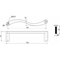 Ручка мебельная скоба мет. UN43 128 хром AKS 23598