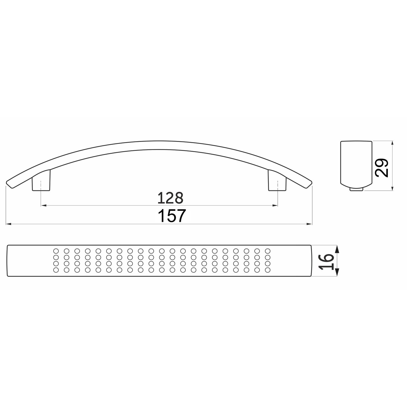 Ручка мебельная скоба мет. UN87 128 хром матовый AKS 23482