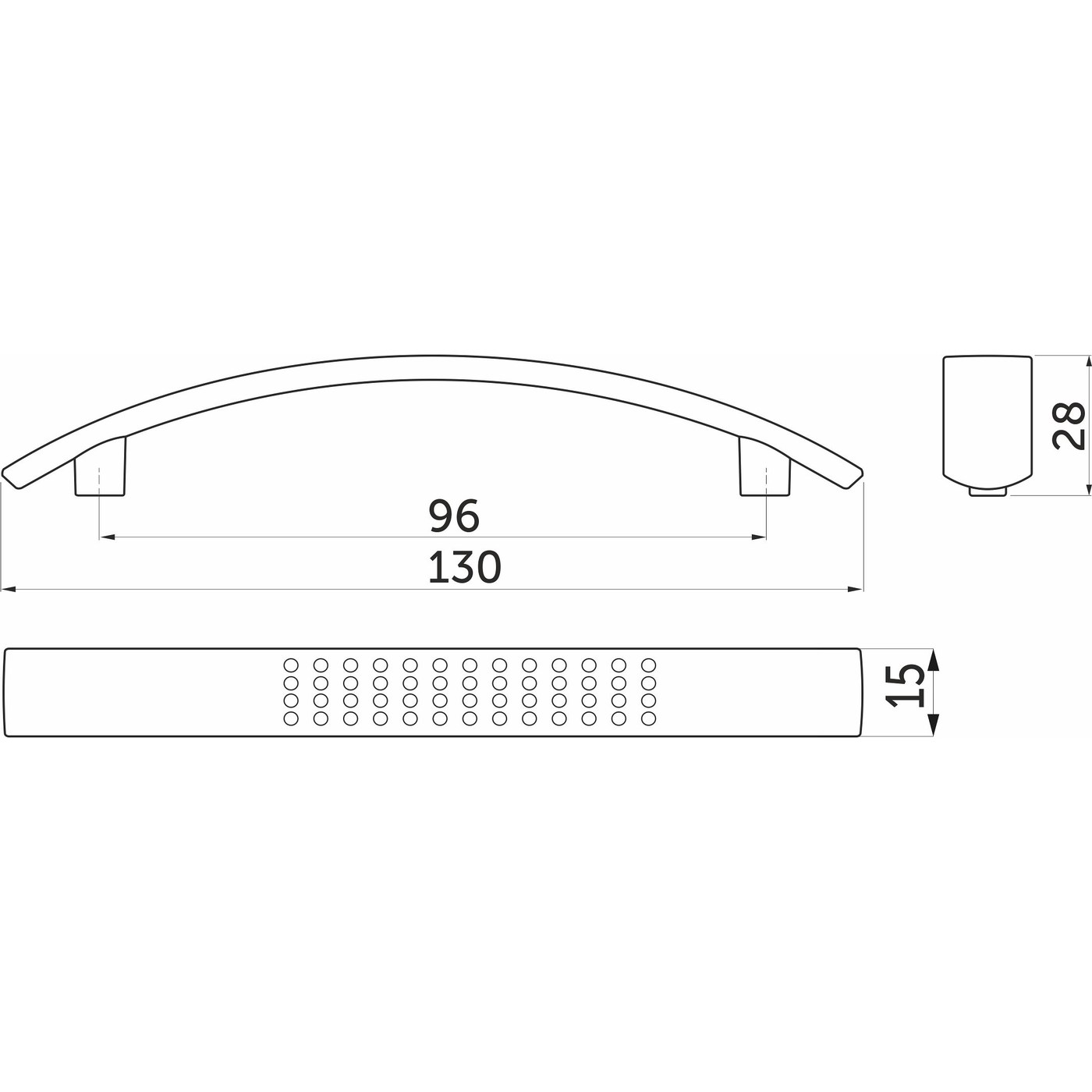 Ручка мебельная скоба мет. UN87 96 хром AKS 81259
