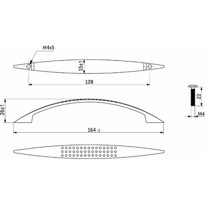 Ручка мебельная скоба мет. UN88 128 хром матовый AKS 23484