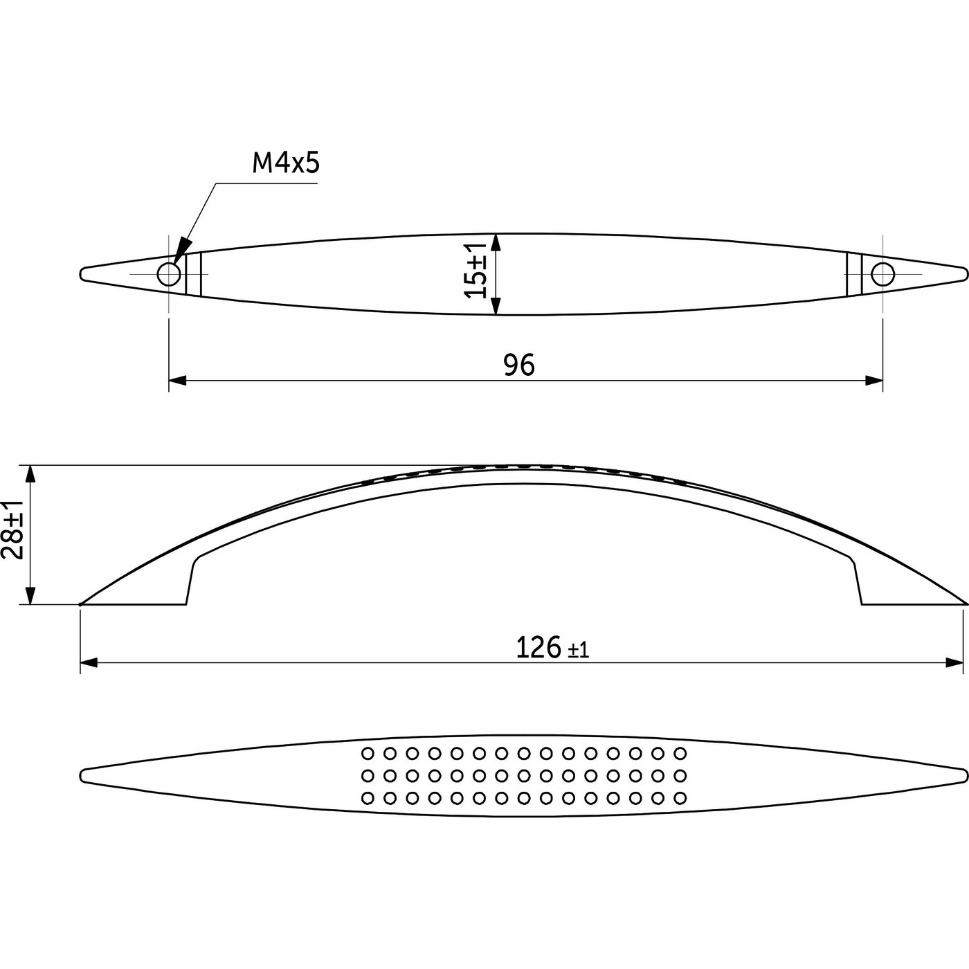 Ручка мебельная скоба мет. UN88 96 хром AKS 81260