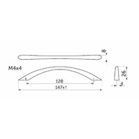 Ручка мебельная скоба мет. UP81 128 хром матовый AKS 62151
