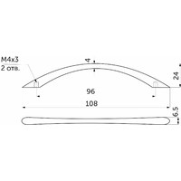 Ручка мебельная скоба мет. UP82 96 хром матовый AKS 62154
