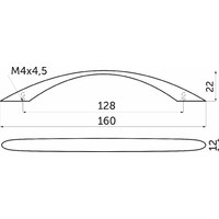 Ручка мебельная скоба мет. US26 128 хром матовый AKS 62143