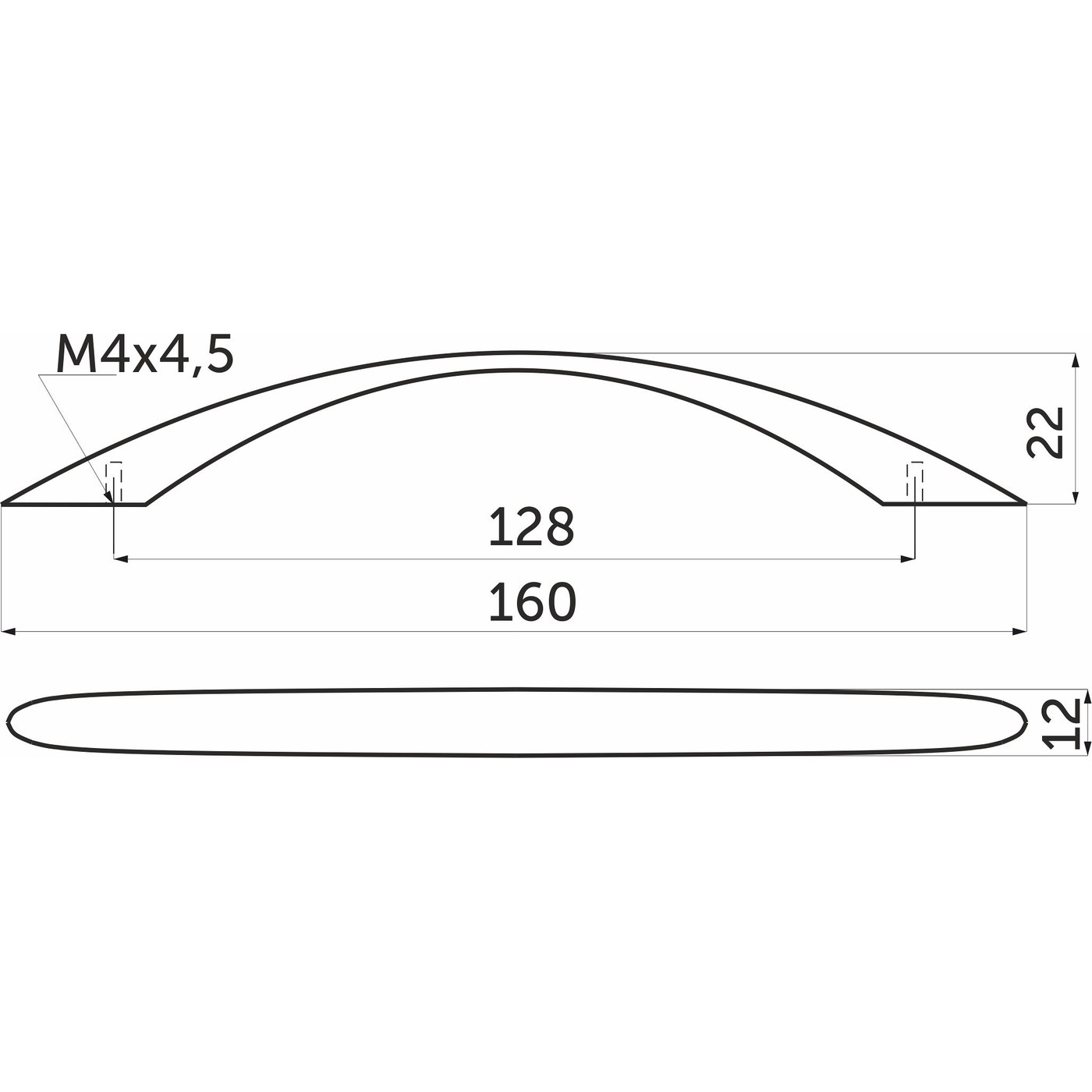 Ручка мебельная скоба мет. US26 128 сатин AKS 62144