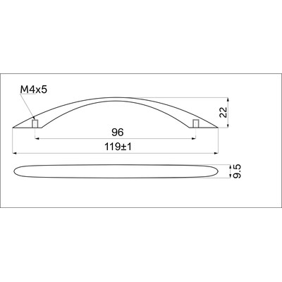 Ручка мебельная скоба мет. US26 96 хром матовый AKS 62147