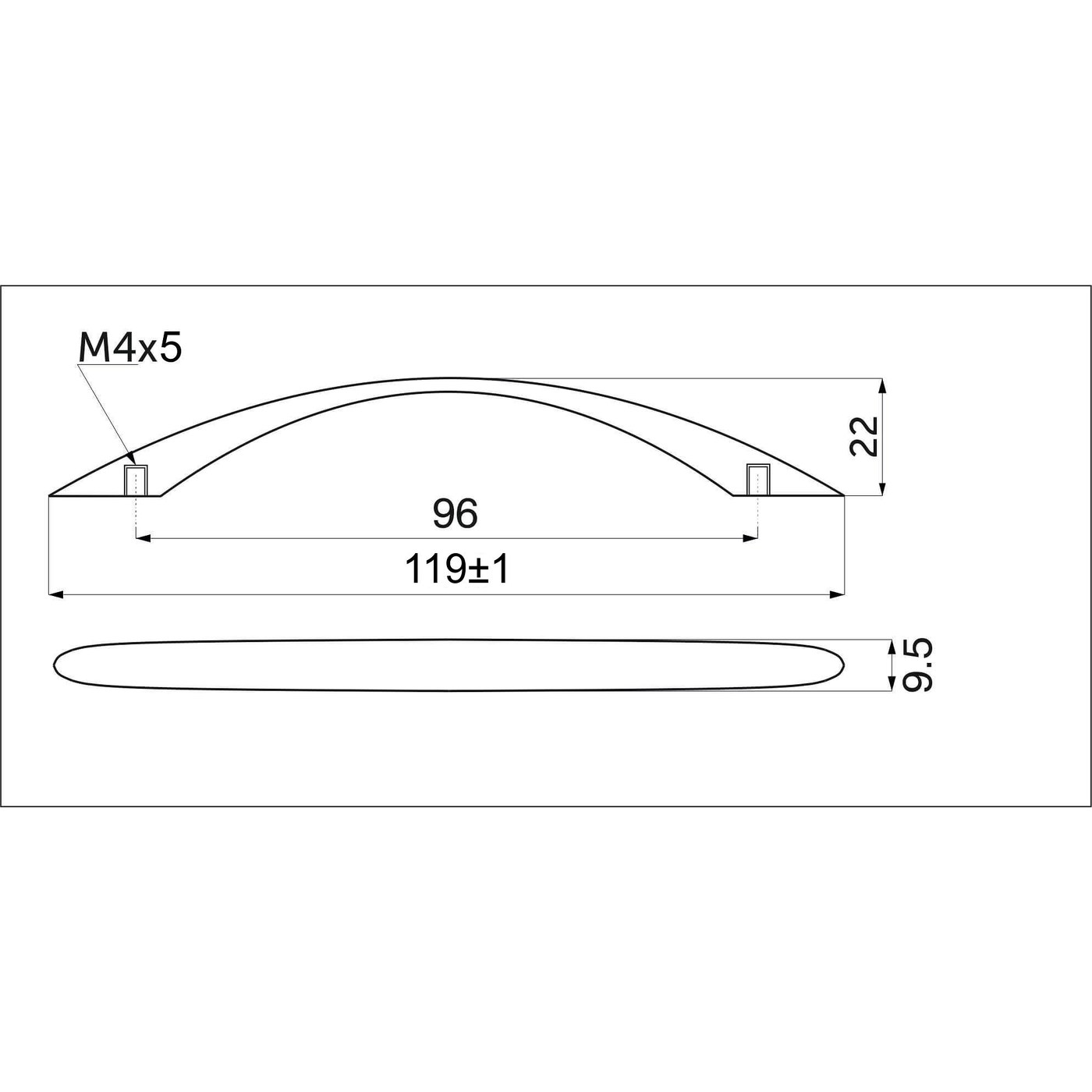 Ручка мебельная скоба мет. US26 96 хром матовый AKS 62147