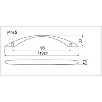 Ручка мебельная скоба мет. US26 96 хром матовый AKS 62147
