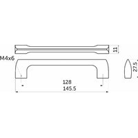 Ручка мебельная скоба мет. UZ814 128 хром матовый AKS 81612