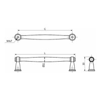 Ручка мебельная скоба мет. WIZANTIA 128 старое серебро AKS 87950