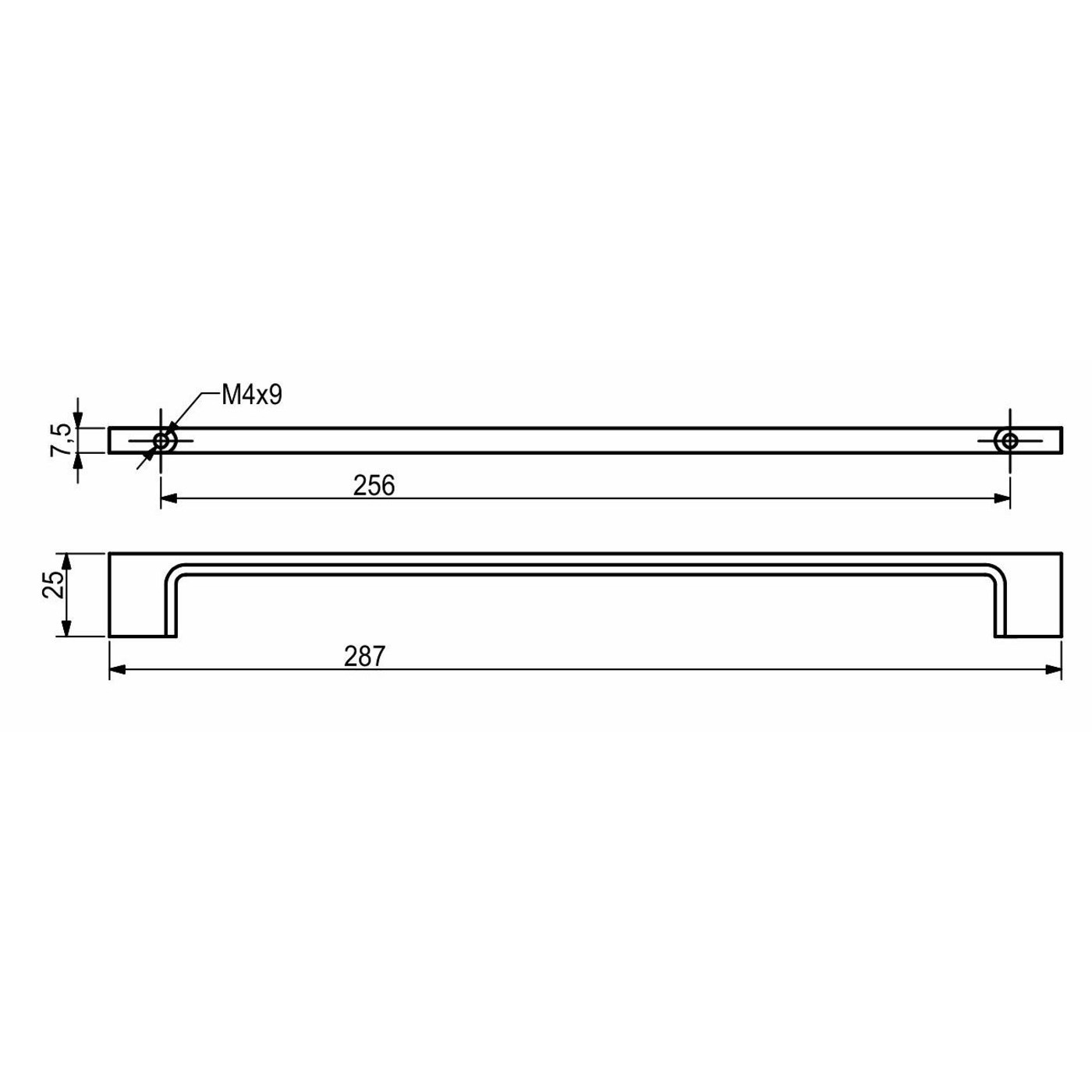 Ручка мебельная скоба мет. AK705 256 хром матовый AKS 21894
