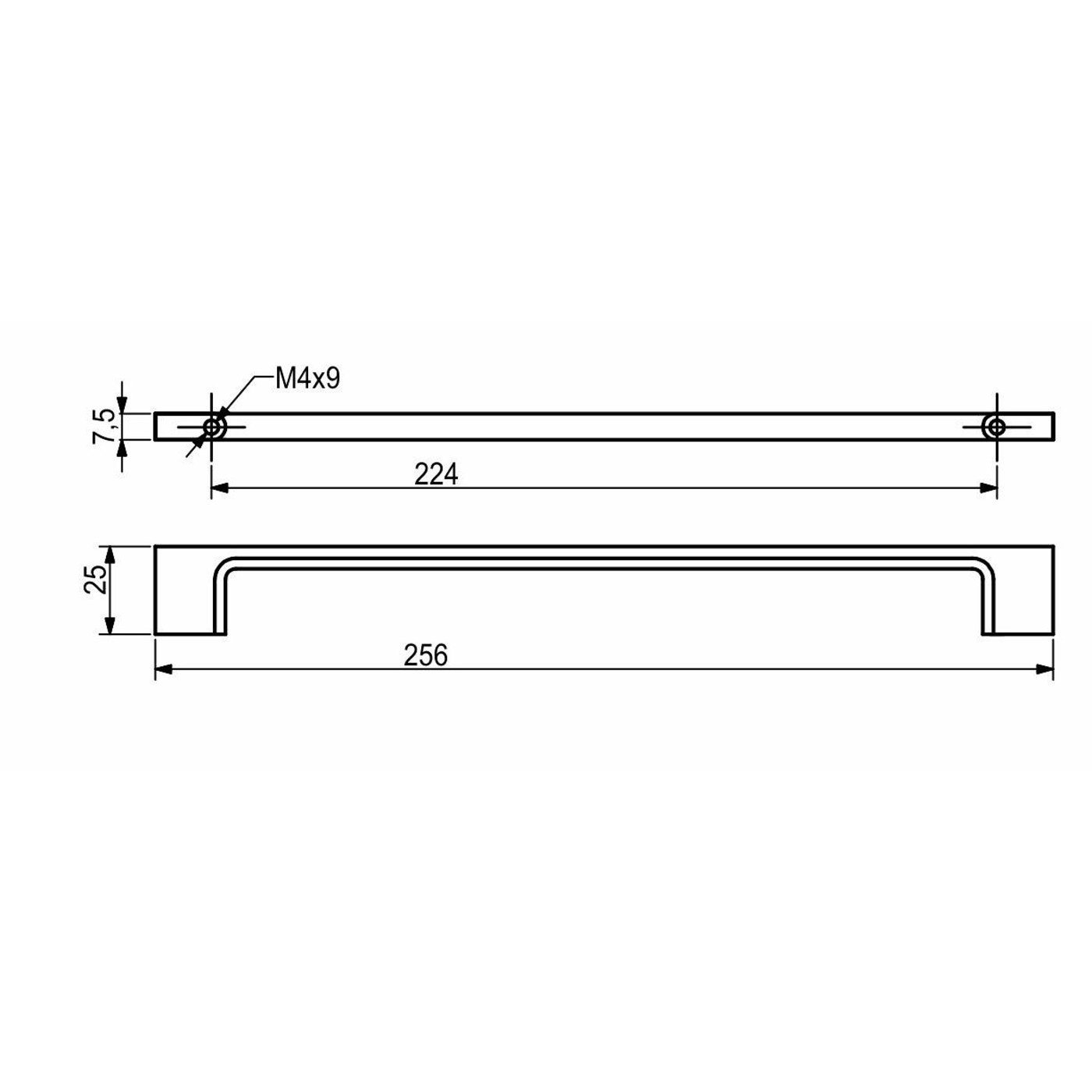 Ручка мебельная скоба мет. AK705 224 хром матовый AKS 55432