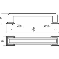 Ручка мебельная скоба мет. IONIKA 128 шлифованная сталь AKS 56922