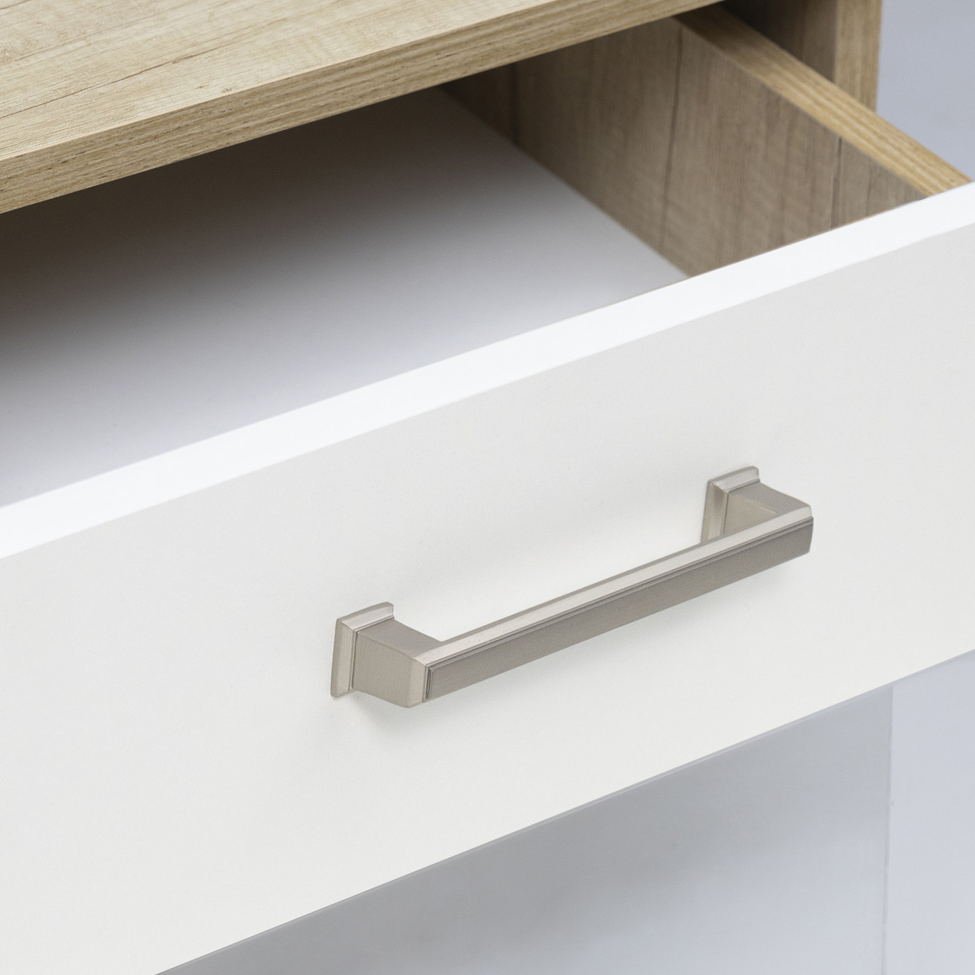 Ручка мебельная скоба мет. IONIKA 128 шлифованная сталь AKS 56922