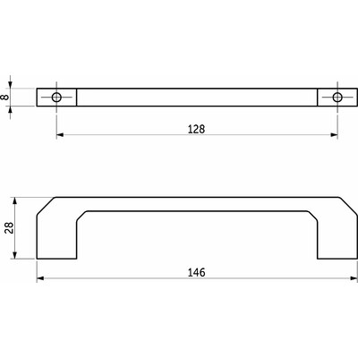 Ручка мебельная скоба VULKAN-128 хром матовый AKS 111095