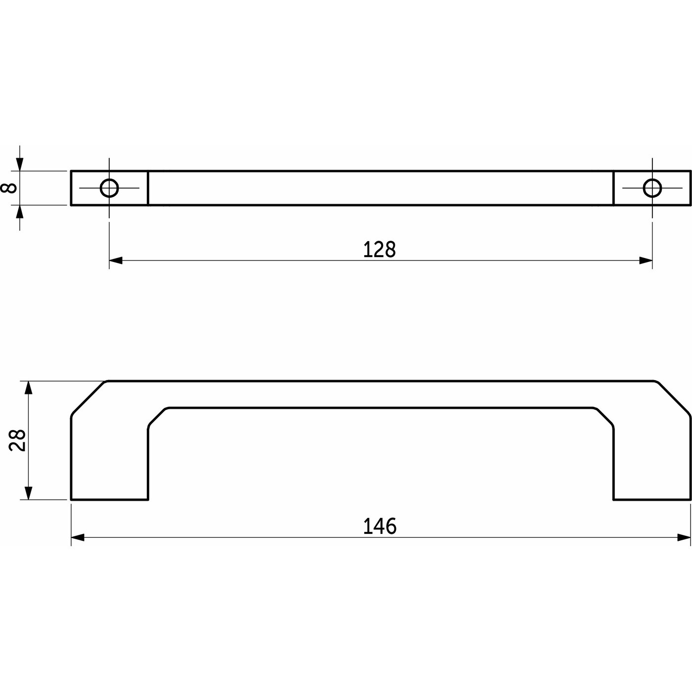 Ручка мебельная скоба VULKAN-128 хром матовый AKS 111095