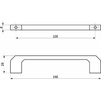 Ручка мебельная скоба VULKAN-128 хром матовый AKS 111095