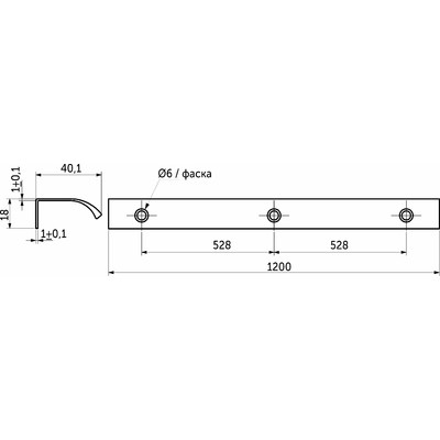 Ручка меб.накладная алюм. MONBLAN 1056/1200 черный матовый AKS 111214