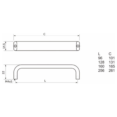 Ручка меб. UA340-256, матовый черный AKS 93781