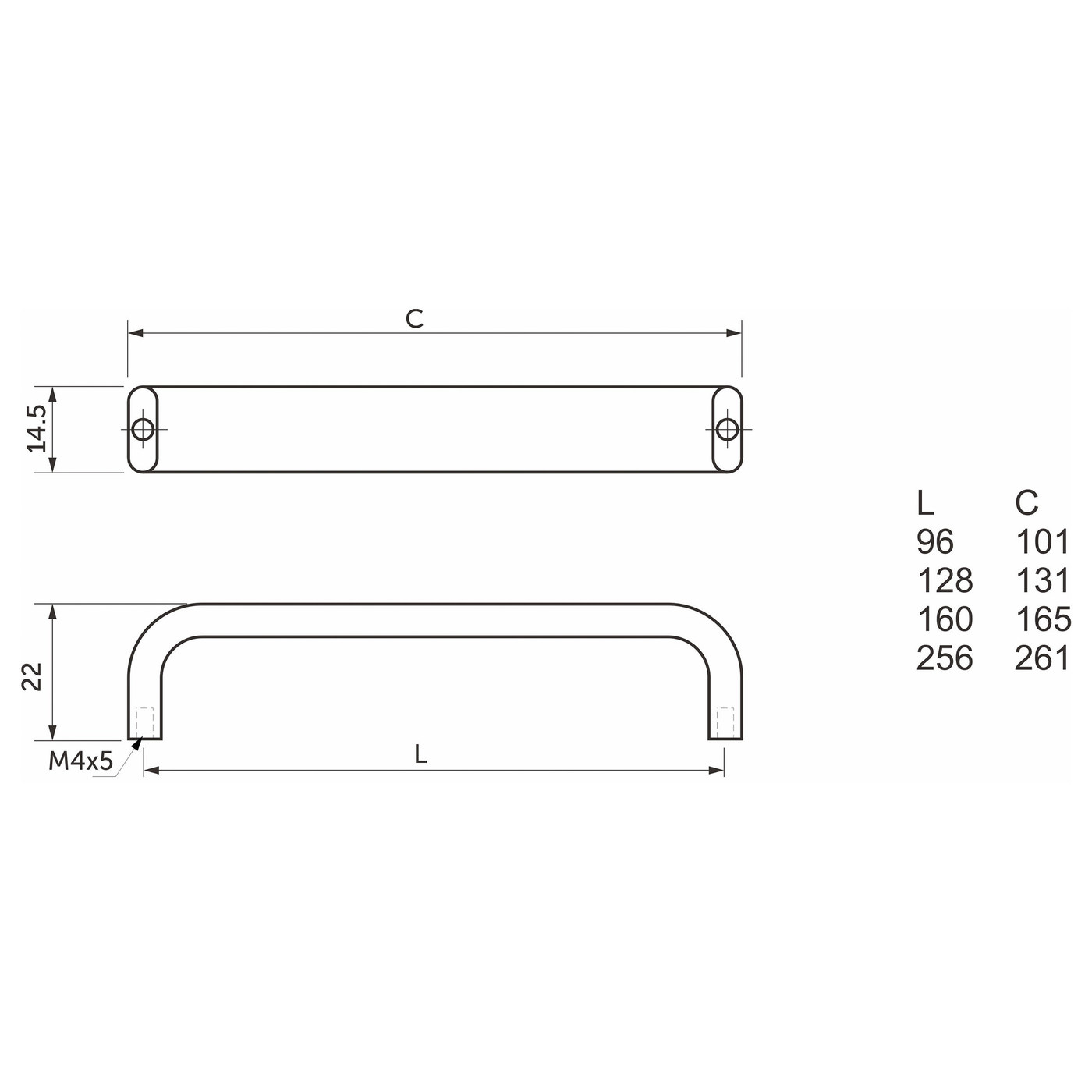 Ручка меб. UA340-256, матовый черный AKS 93781