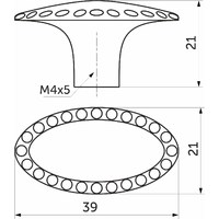 Ручка меб. кнопка мет. WP11-48 старое золото, AKS 23533
