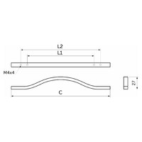Ручка мебельная скоба металл. WAVE 288 черный AKS 80611