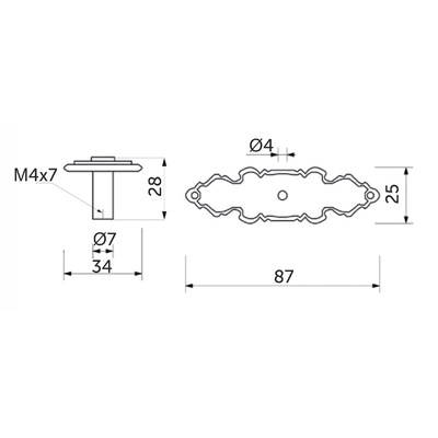 Ручка мебельная кнопка мет. WP11-36 старое золото AKS 43789