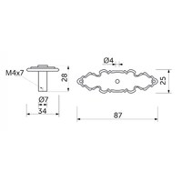 Ручка мебельная кнопка мет. WP11-36 старое золото AKS 43789