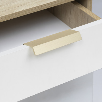 Ручка мебельная накладная алюм. GEOS 128/150 брашированное золото AKS 112927