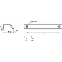 Ручка мебельная накладная алюм. GEOS 128/150 брашированное золото AKS 112927