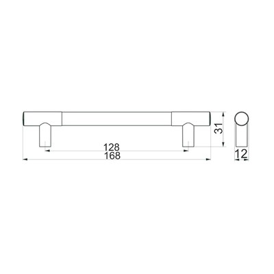 Ручка мебельная скоба пласт. PS15/C15 128 хром+металлик AKS 52188