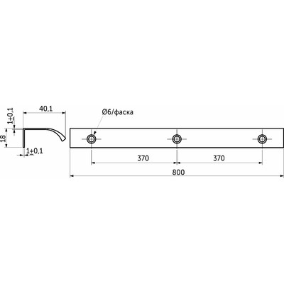 Ручка мебельная накладная алюм. MONBLAN 740/800 брашированное золото AKS 111212
