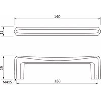 Ручка меб. скоба KUBIC-128, глянцевый никель, AKS 93643