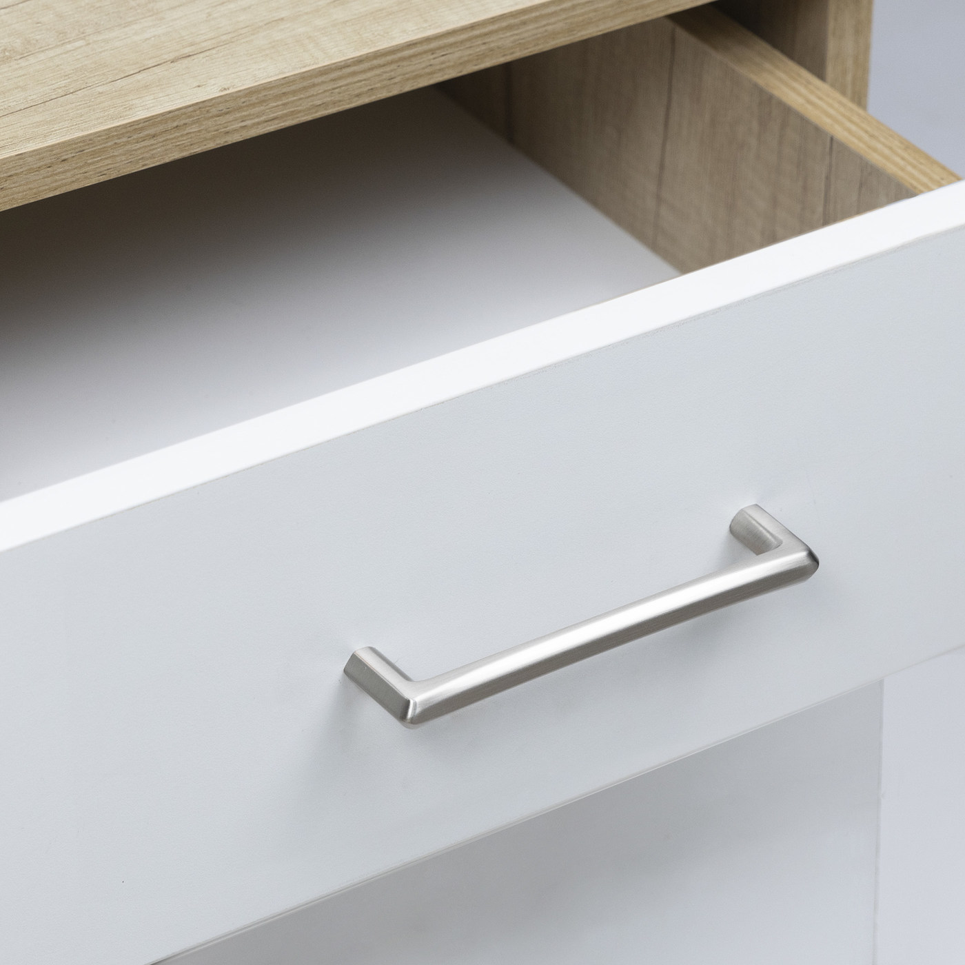 Ручка меб. скоба KUBIC-128, глянцевый никель, AKS 93643