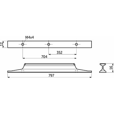 Ручка мебельная скоба алюм. STELLS 704/797 хром матовый AKS 89382