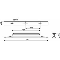 Ручка мебельная скоба алюм. STELLS 704/797 хром матовый AKS 89382