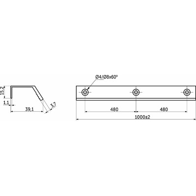 Ручка меб. накладная алюм. GEOS 960/1000 черный матовый, AKS 112931